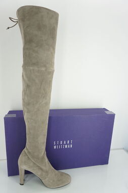 Stuart Weitzman Highland Suede Over the Knee Bow Top Boots